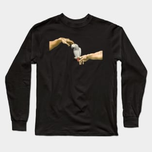 scritching an african grey Long Sleeve T-Shirt